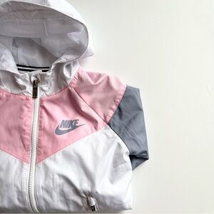 Nike Pink and White Windbreaker Jacket